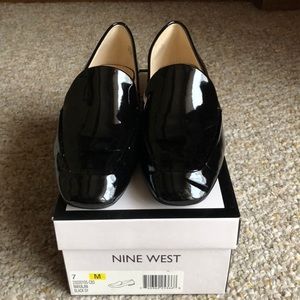 Women’s Nine West black patent leather flats